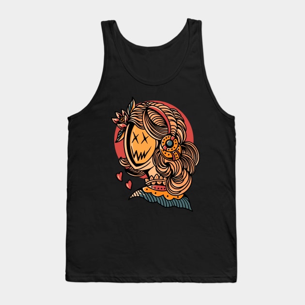Smiling Woman - Trippy Art Tank Top by The Night Owl's Atelier